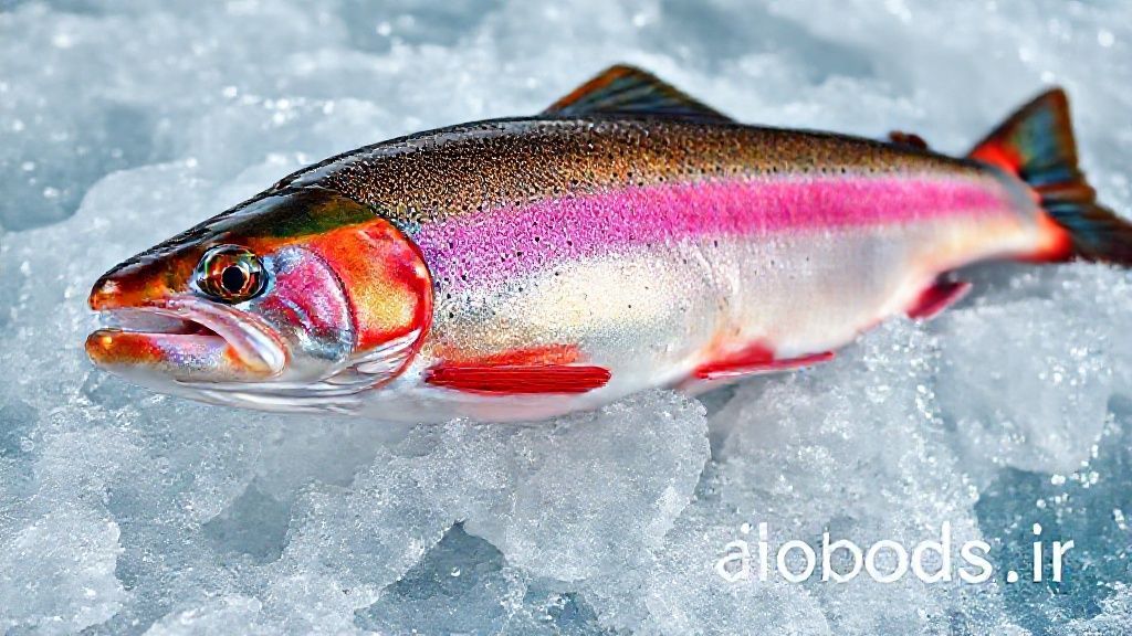 ماهی قزل آلا تازه و درخشان