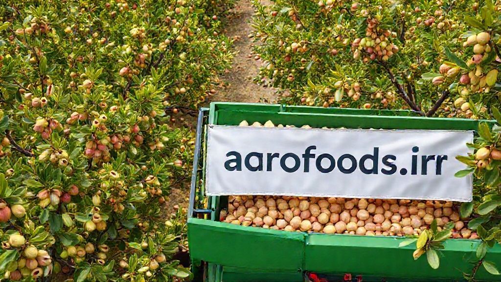 باغ پسته پربار در فصل برداشت