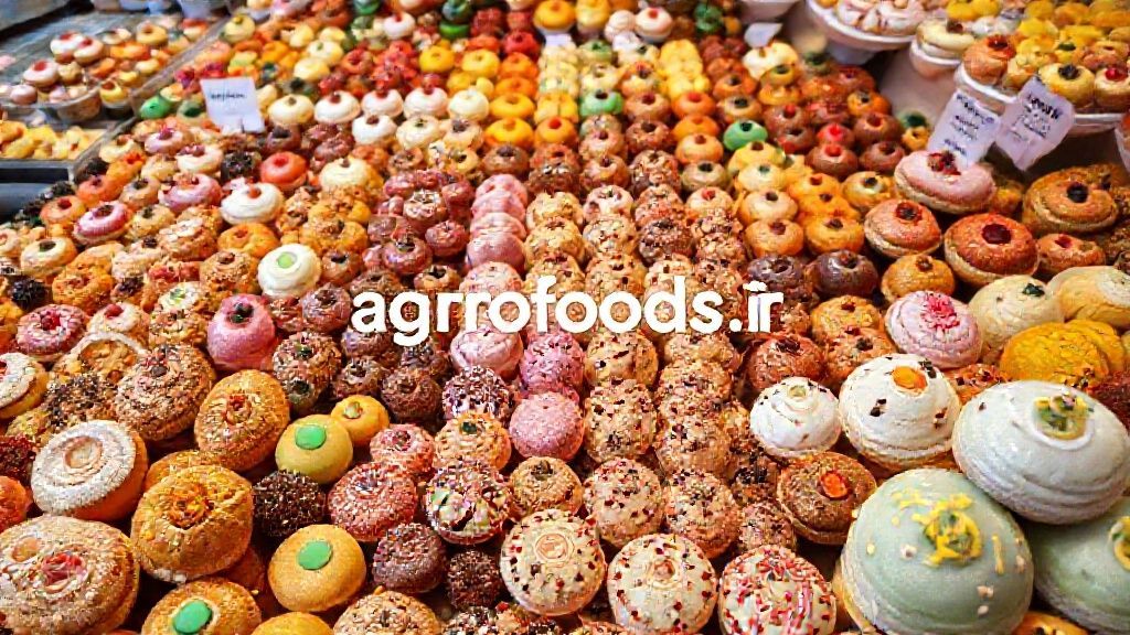 انواع شیرینی‌های رنگارنگ آماده خرید عمده