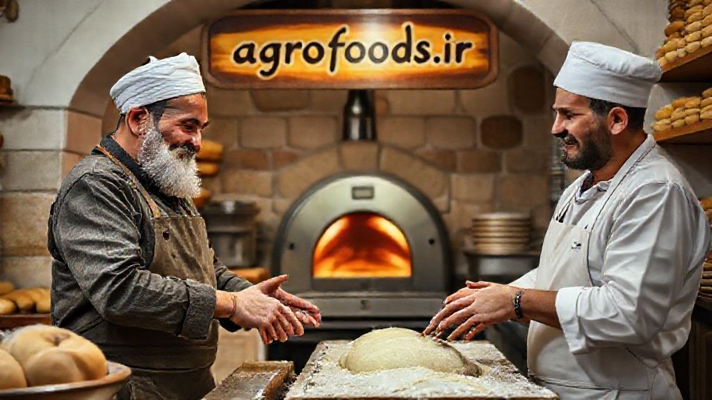 آموزش نانوایی سنتی در یک نانوایی گرم مشهد